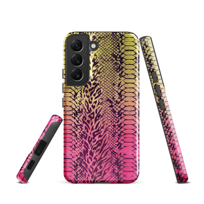Yellow & Pink Snake Skin & Leopard Print Tough Case for Samsung