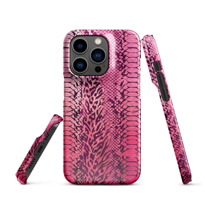Hot Pink to Light Pink Zebra Print Snap Case for iPhone