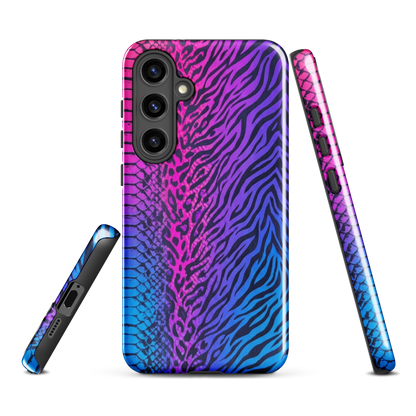 Hot Pink & Blue Snake Skin Zebra & Leopard Print Tough Case for Samsung