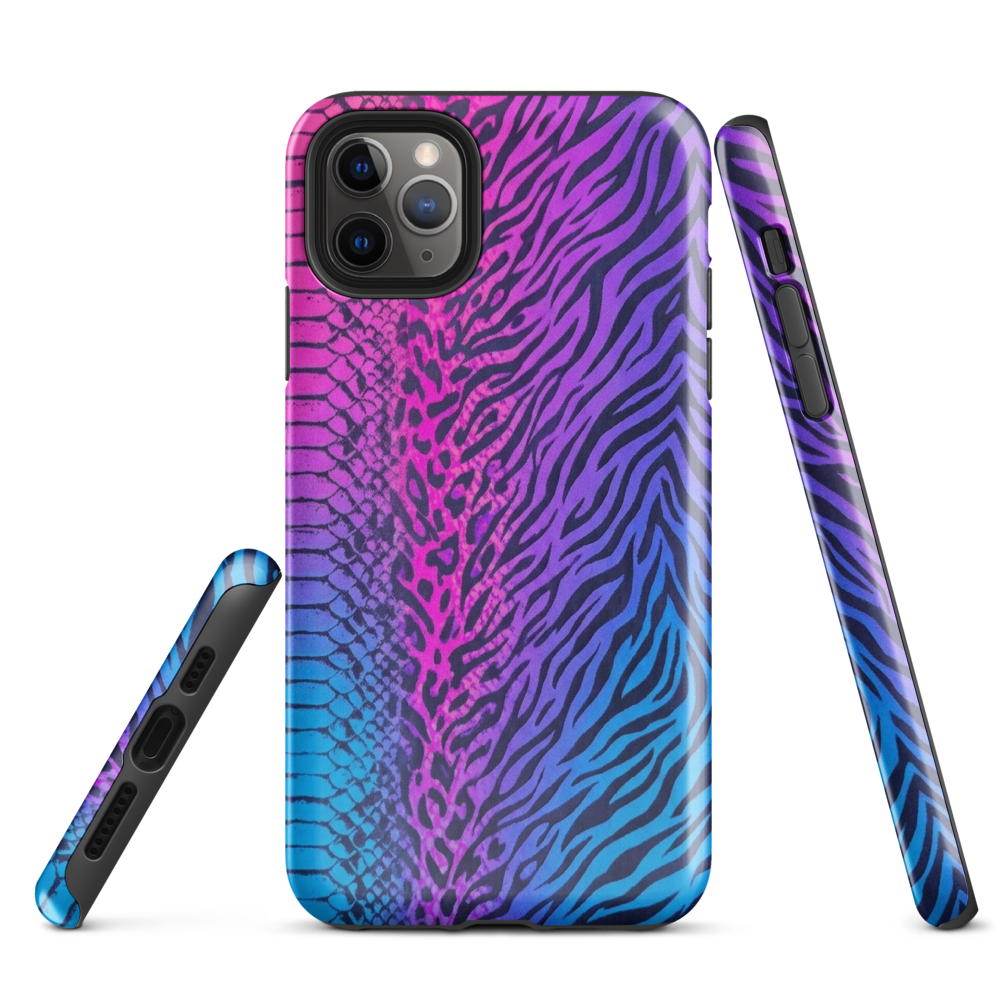Pink & Blue Snake Skin Leopard & Zebra Print Tough Case for iPhone®