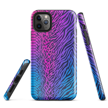 Pink & Blue Snake Skin Leopard & Zebra Print Tough Case for iPhone®