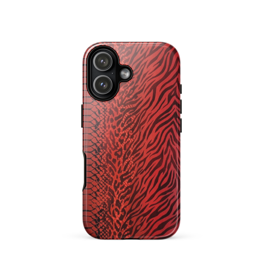 Red Zebra Snake & Leopard Print Tough Case for iPhone®