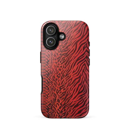Red Zebra Snake & Leopard Print Tough Case for iPhone®