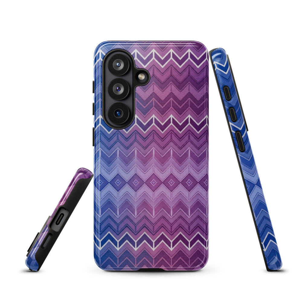 Purple & Blue Classic Chevron Print Tough Case for Samsung