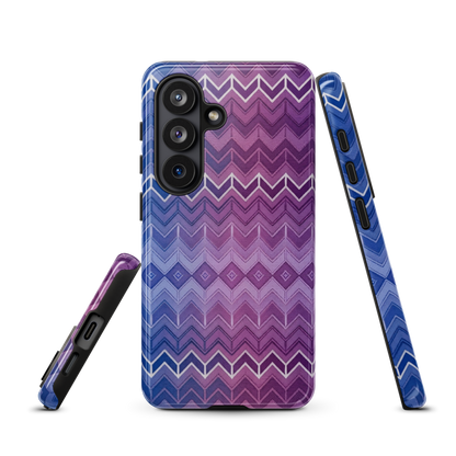 Purple & Blue Classic Chevron Print Tough Case for Samsung