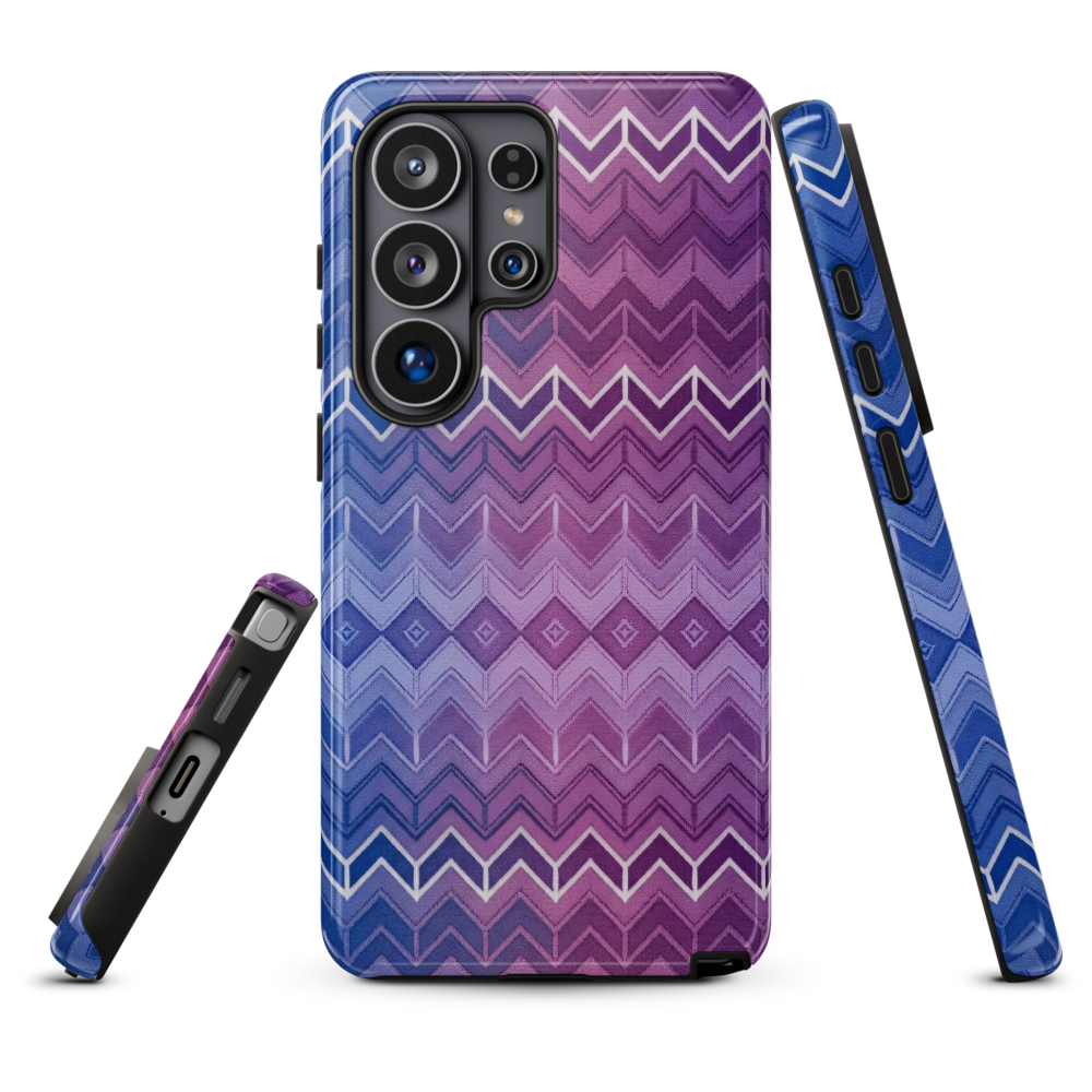 Purple & Blue Classic Chevron Print Tough Case for Samsung