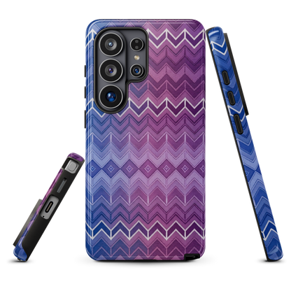 Purple & Blue Classic Chevron Print Tough Case for Samsung