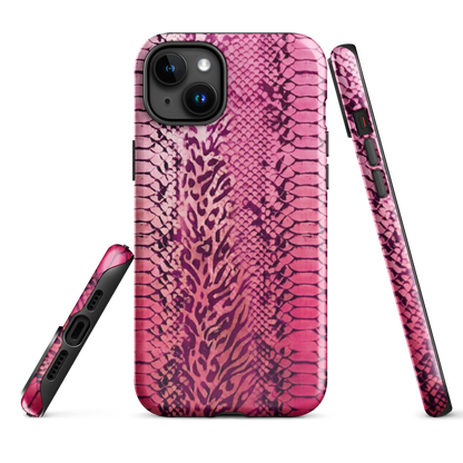Pink Leopard Print and Snake Skin Tough Case for iPhone®