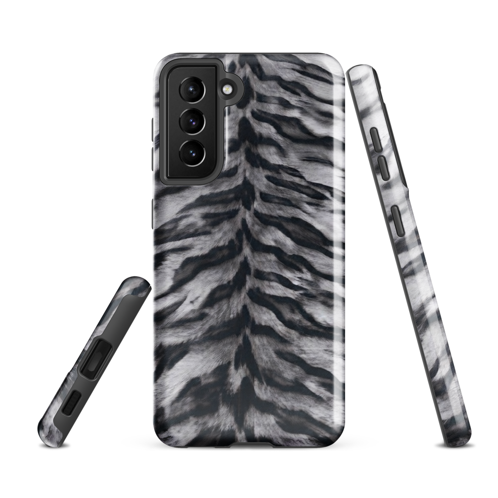 Gray Tiger Print Tough Case for Samsung