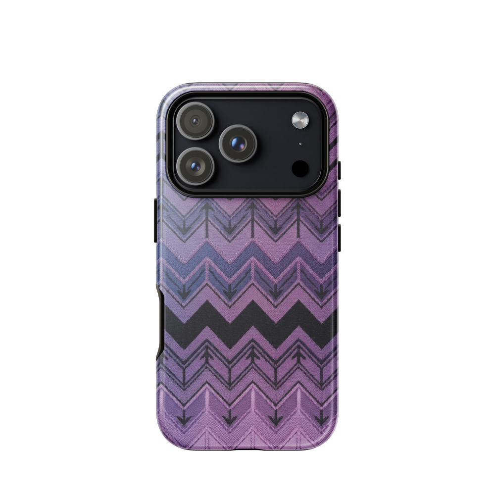 Purple Chevron & Blue Pattern Tough Case for iPhone®