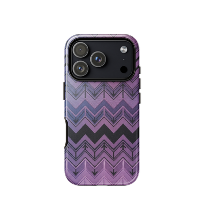 Purple Chevron & Blue Pattern Tough Case for iPhone®