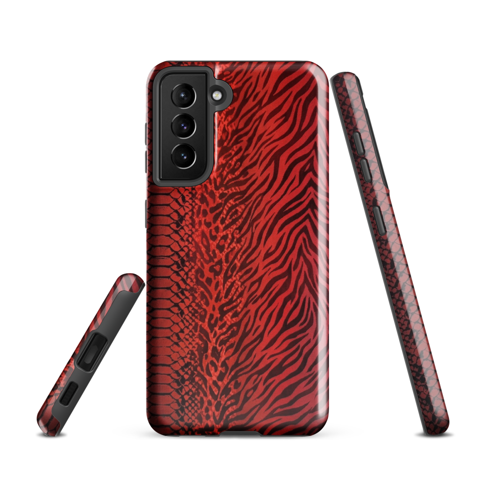 Red Zebra Snake & Leopard Print Tough Case for Samsung