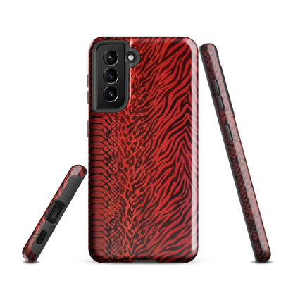Red Zebra Snake & Leopard Print Tough Case for Samsung