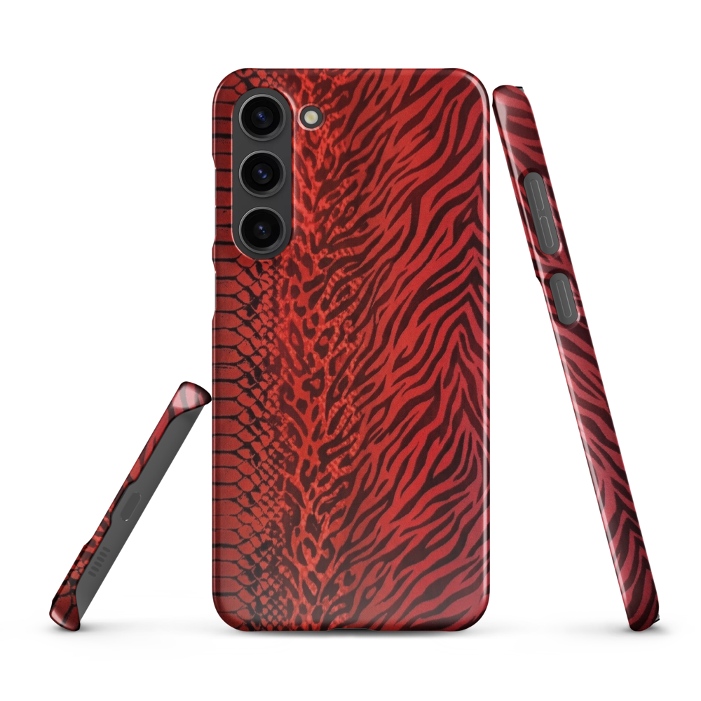 Red Zebra Snake & Leopard Print Snap Case for Samsung