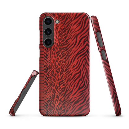 Red Zebra Snake & Leopard Print Snap Case for Samsung