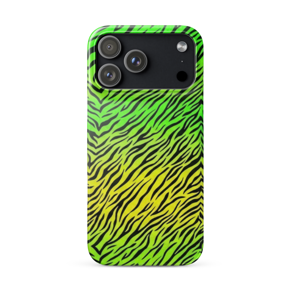 Green & Yellow  Zebra Print Snap Case for iPhone