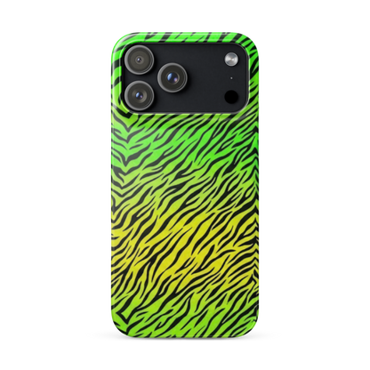 Green & Yellow  Zebra Print Snap Case for iPhone