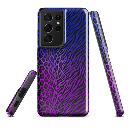 Blue to Purple Zebra & Leopard Print Tough Case for Samsung
