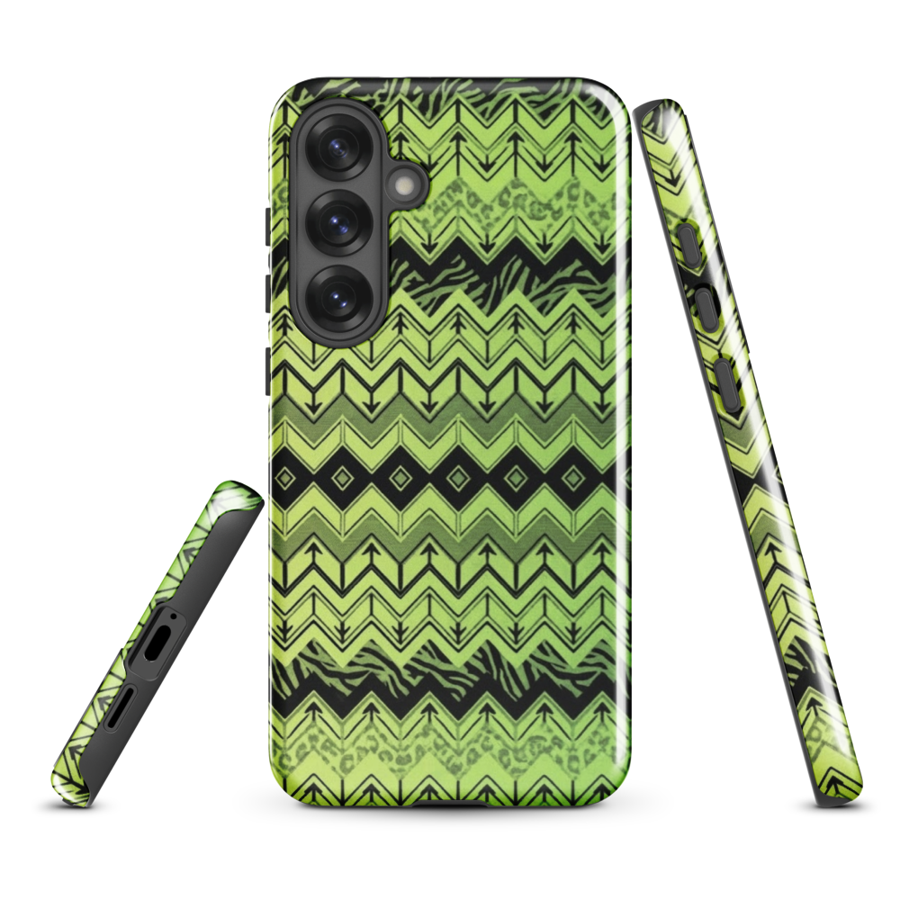 Lime Green Zebra & Leopard Print Chevron Tough Case for Samsung