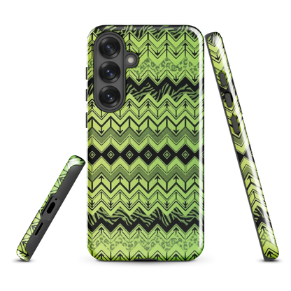 Lime Green Zebra & Leopard Print Chevron Tough Case for Samsung