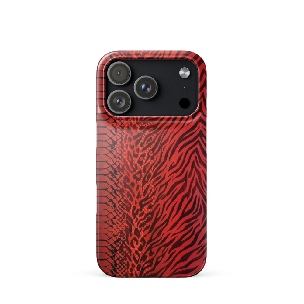 Red Zebra Snake & Leopard Print Snap Case for iPhone
