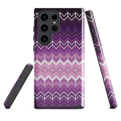 Purple Classic Chevron White Pattern Tough Case for Samsung