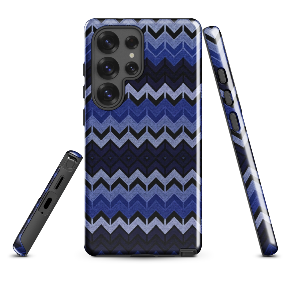 Blue Chevron Pattern Tough Case for Samsung