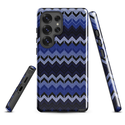 Blue Chevron Pattern Tough Case for Samsung