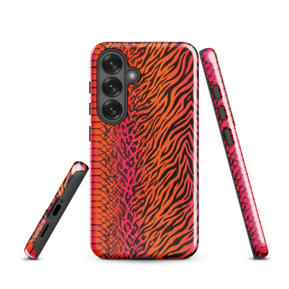Sunset Orange & Pink Snake Skin Leopard & Zebra Print Tough Case for Samsung