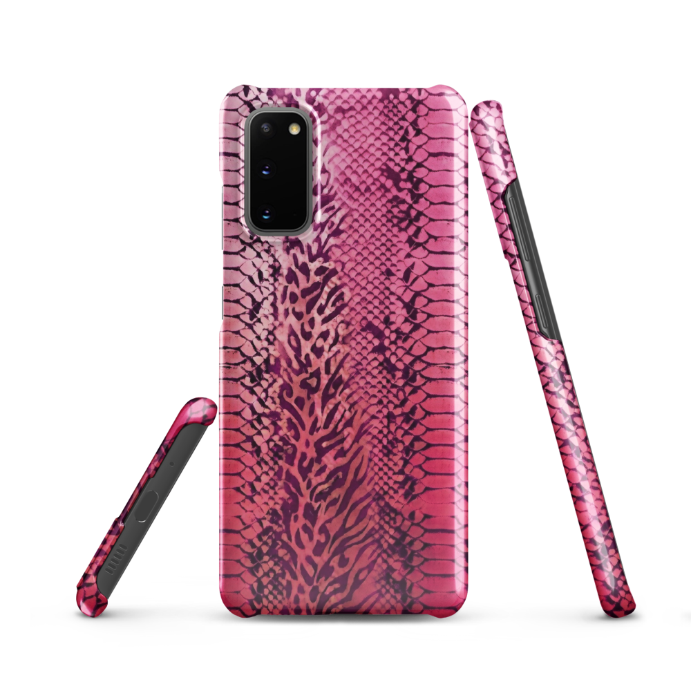Neon Pink Snake Skin & Leopard Print Snap Case for Samsung