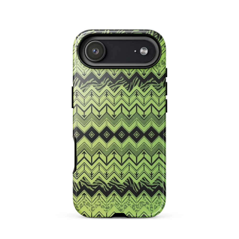 Lime Green Chevron Zebra & Leopard Print Tough Case for iPhone®