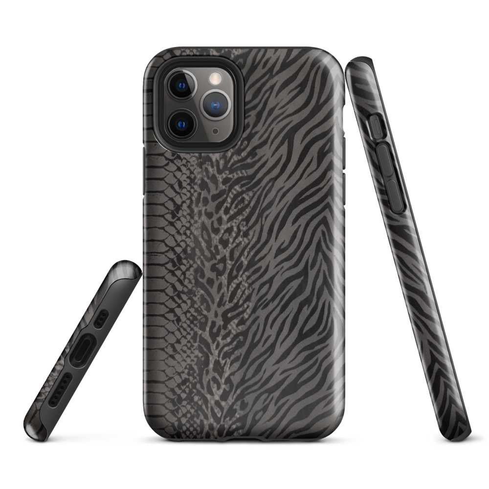 Dark Gray Zebra Print y2k inspired Tough Case for iPhone®
