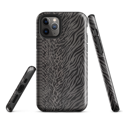 Dark Gray Zebra Print y2k inspired Tough Case for iPhone®