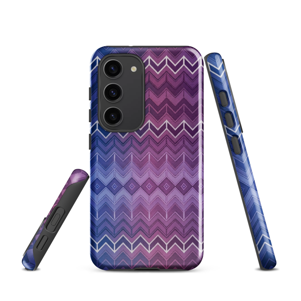 Purple & Blue Classic Chevron Print Tough Case for Samsung