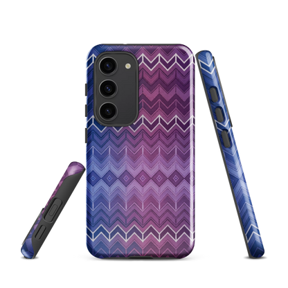 Purple & Blue Classic Chevron Print Tough Case for Samsung
