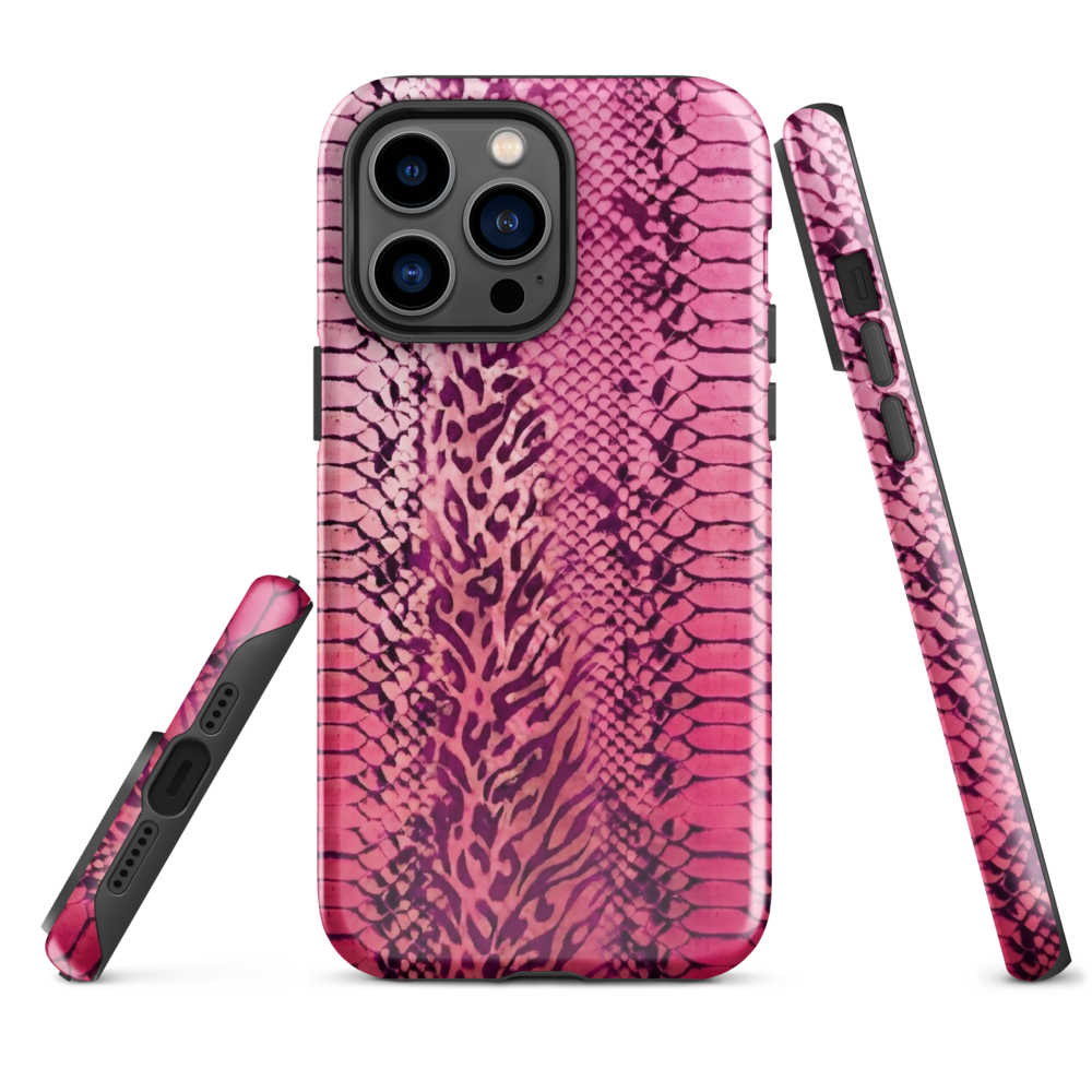 Pink Leopard Print and Snake Skin Tough Case for iPhone®