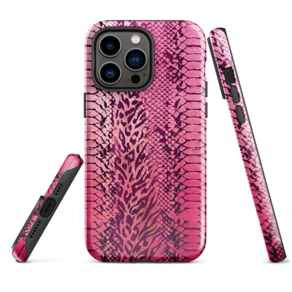 Pink Leopard Print and Snake Skin Tough Case for iPhone®
