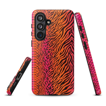 Sunset Orange & Pink Snake Skin Leopard & Zebra Print Tough Case for Samsung