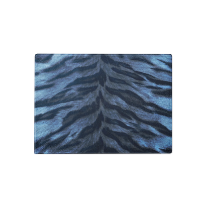 Blue Tiger Print Glass Cutting Board