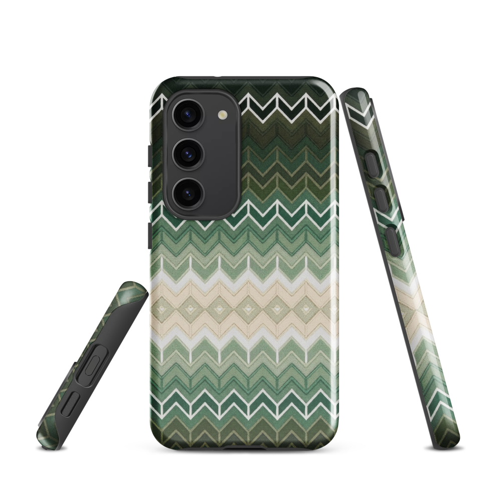 Green Chevron Classic White Pattern Tough Case for Samsung