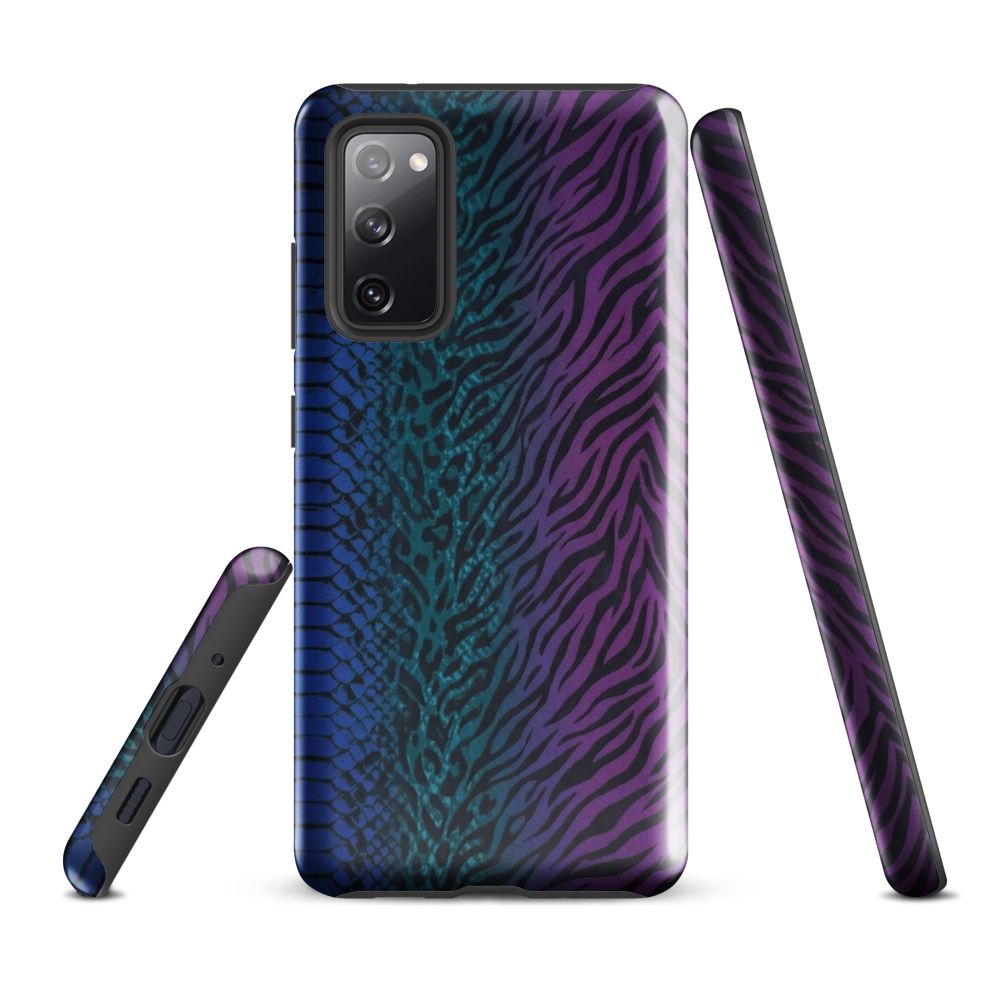 Blue to Purple Dark Snake Zebra & Leopard Print Tough Case for Samsung