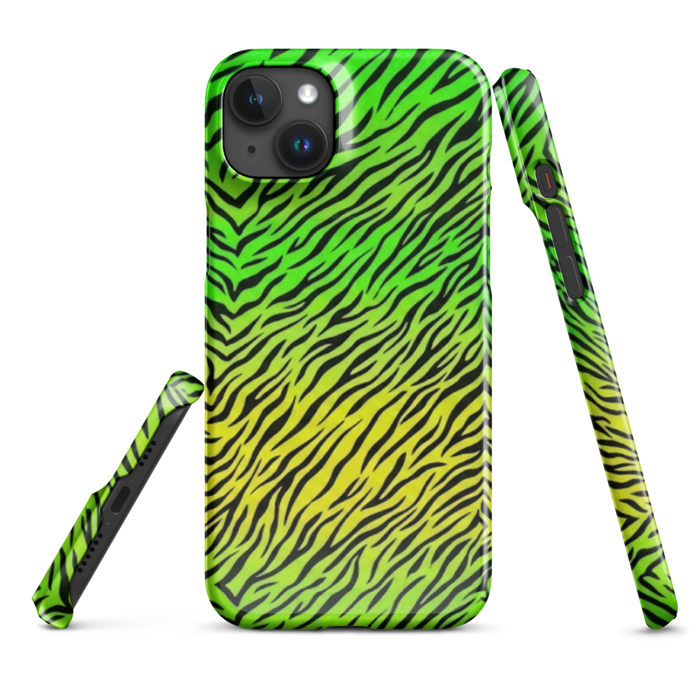Green & Yellow  Zebra Print Snap Case for iPhone