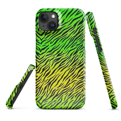 Green & Yellow  Zebra Print Snap Case for iPhone