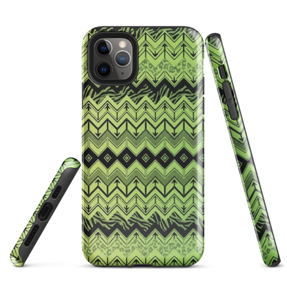 Lime Green Chevron Zebra & Leopard Print Tough Case for iPhone®