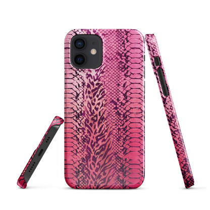 Hot Pink to Light Pink Zebra Print Snap Case for iPhone