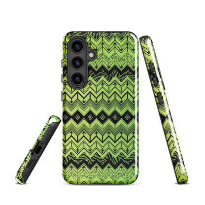 Lime Green Zebra & Leopard Print Chevron Tough Case for Samsung