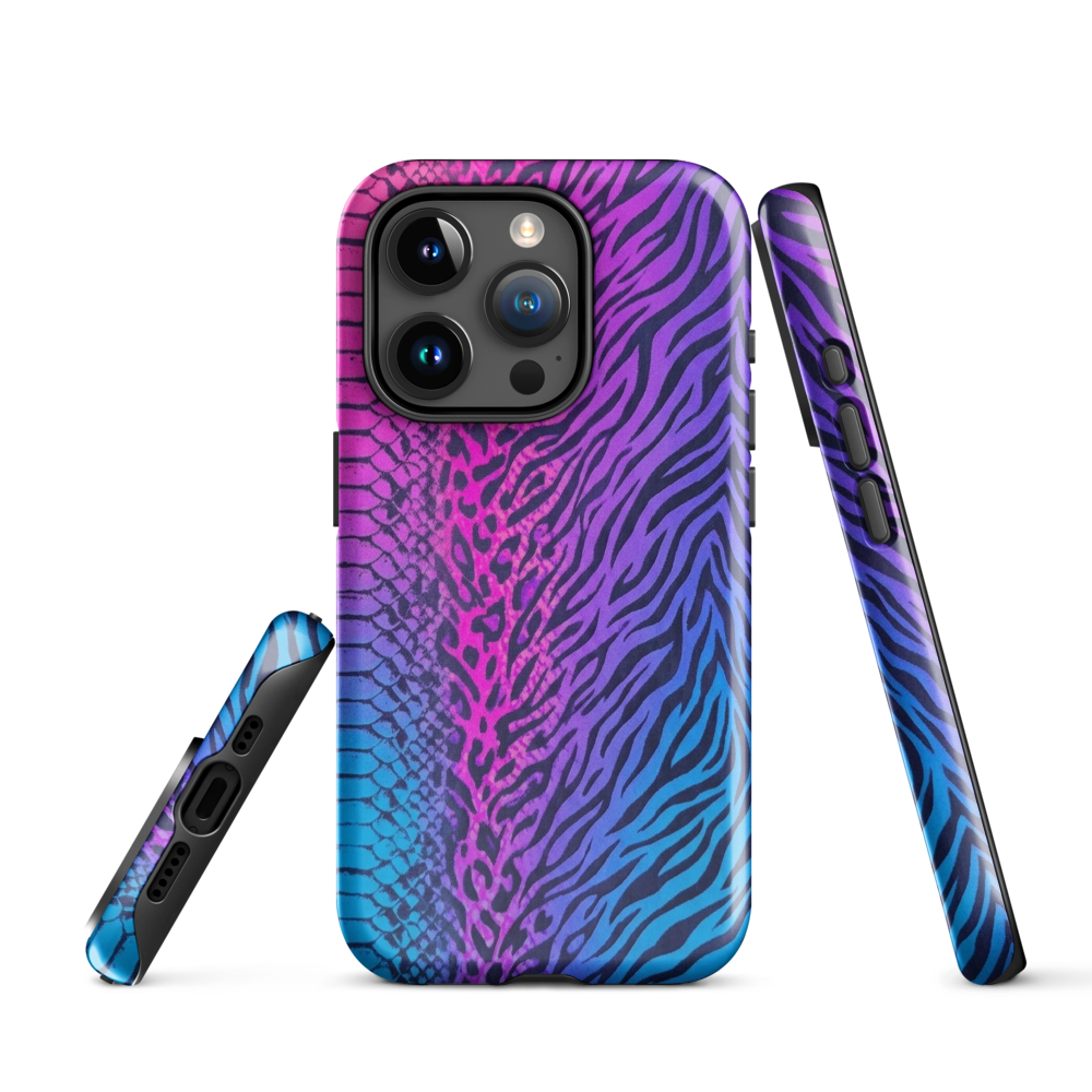 Pink & Blue Snake Skin Leopard & Zebra Print Tough Case for iPhone®