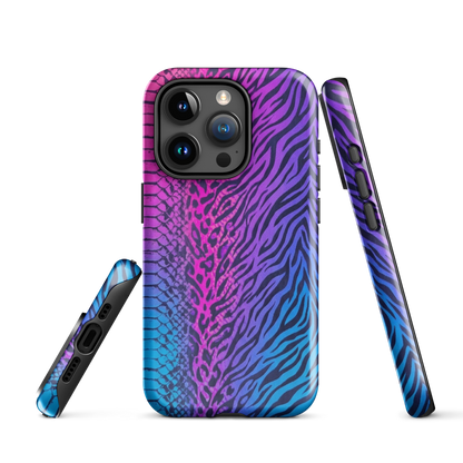 Pink & Blue Snake Skin Leopard & Zebra Print Tough Case for iPhone®