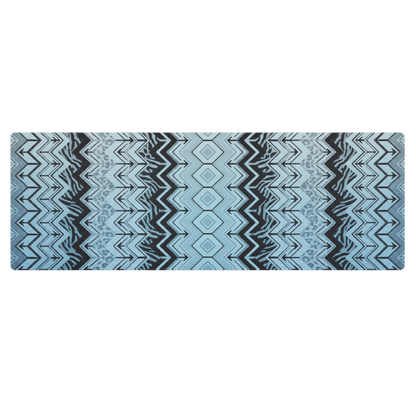Blue Chevron Zebra & Leopard Print Pilates Yoga Mat