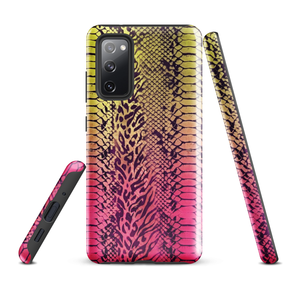 Yellow & Pink Snake Skin & Leopard Print Tough Case for Samsung